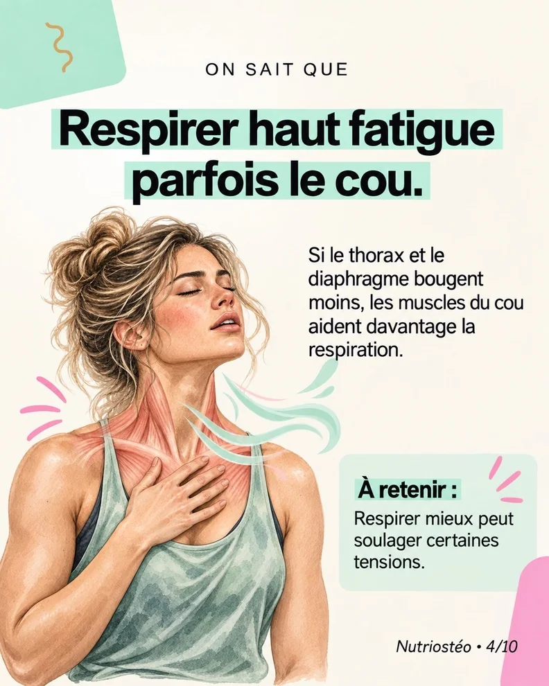 Diapositive 4 sur 10 : Respiration et muscles du cou