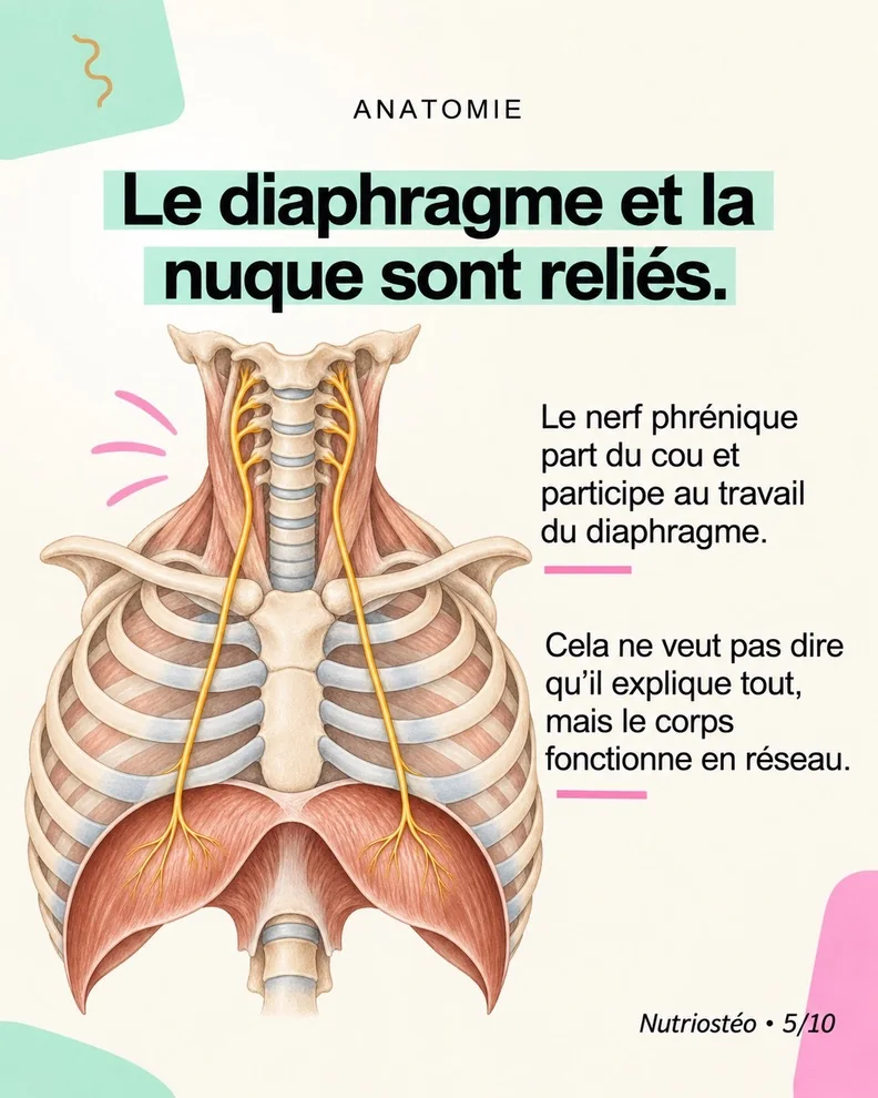 Diapositive 5 sur 10 : Nerf phrénique et diaphragme
