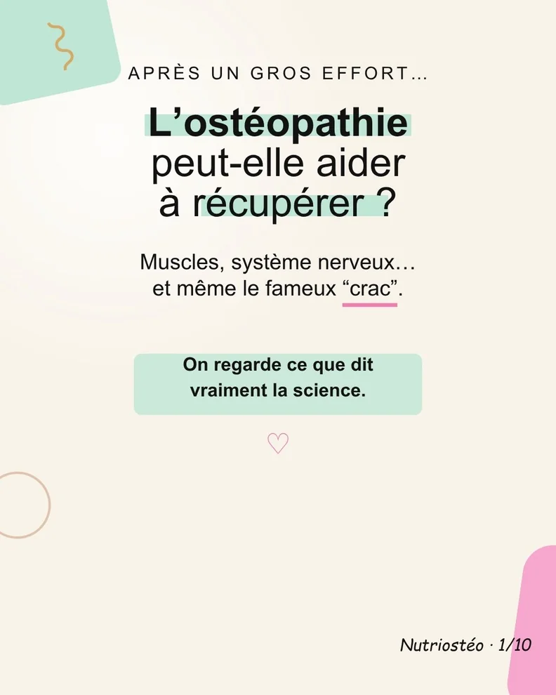 Diapositive 1 sur 10 : Ostéopathie après un effort : la question