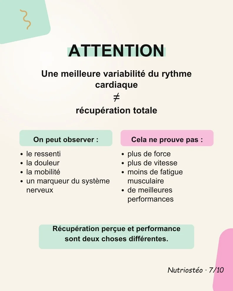 Diapositive 7 sur 10 : Variabilité cardiaque et performance : des critères différents